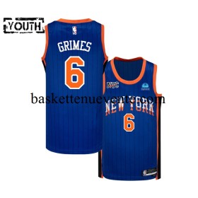 Maillot Basket New York Knicks Grimes 6 2023-2024 Nike City Edition Bleu Swingman - Enfant